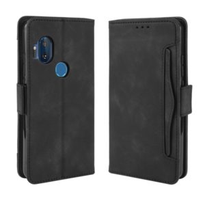 For Motorola One Hyper Wallet Style Skin Feel Calf Pattern Leather Case with Separate Card Slots & Holder & Wallet & Photo Frame(Black) (OEM)