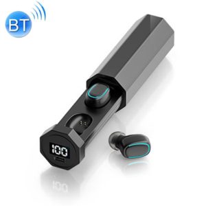 C1 Bluetooth 5.0 TWS Touch Polygonal Digital Display True Wireless Bluetooth Earphone with Charging Box(Black) (OEM)