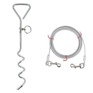 Outdoor Pet Leash Stainless Steel Ground Nail Fixing Bolt, Specification： Classic + Wire Rope (OEM)