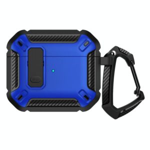 Shield Shockproof Earphone Protective Case with Hook For AirPods 3(Black Blue) (OEM)