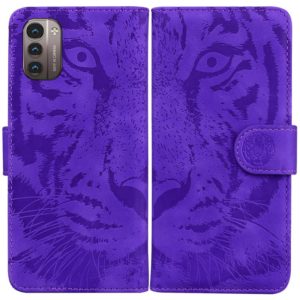 For Nokia G21 / G11 Tiger Embossing Pattern Horizontal Flip Leather Phone Case(Purple) (OEM)