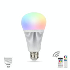 FUT012 E27 9W RGB + CCT LED Bulb Light 100V-240V Full Color Remote Control Smart Bulb WiFi 2.4G Wireless (OEM)