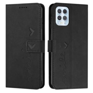 For Motorola Edge S Skin Feel Heart Pattern Leather Phone Case(Black) (OEM)