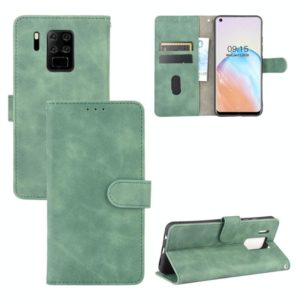 For Oukitel C18 Solid Color Skin Feel Magnetic Buckle Horizontal Flip Calf Texture PU Leather Case with Holder & Card Slots & Wallet(Green) (OEM)