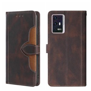 For ZTE Axon 30 Pro 5G Skin Feel Straw Hat Magnetic Buckle Leather Phone Case(Brown) (OEM)