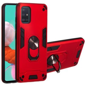 For Samsung Galaxy A51 2 in 1 Armour Series PC + TPU Protective Case with Ring Holder(Red) (OEM)