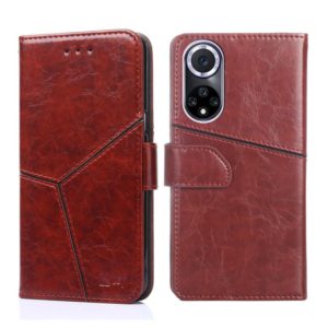 For Huawei nova 9 Geometric Stitching Horizontal Flip Leather Phone Case(Dark Brown) (OEM)