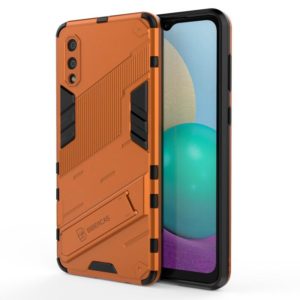 For Samsung Galaxy A02 (EU Version) Punk Armor 2 in 1 PC + TPU Shockproof Case with Invisible Holder(Orange) (OEM)
