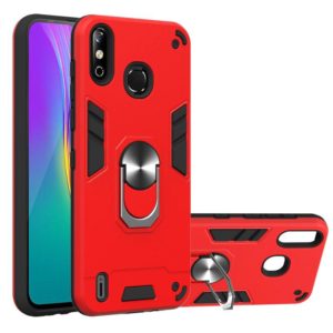 For Infinix X653 / Smart 4 Armour Series PC + TPU Protective Case with Ring Holder(Red) (idewei) (OEM)