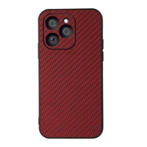 For Honor 60 SE Accurate Hole Carbon Fiber Texture Shockproof Phone Case(Red) (OEM)