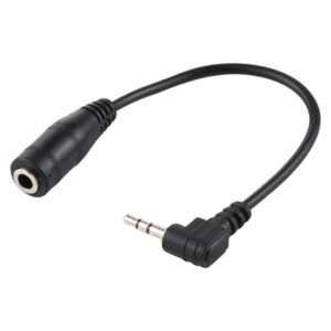2.5mm Right Angle Male Plug to 3.5mm Female Jack Stereo AUX Audio DC Power Adapter Converter Cable, Length: 14cm (OEM)