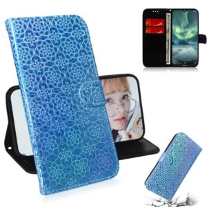 For Nokia 7.2 Solid Color Colorful Magnetic Buckle Horizontal Flip PU Leather Case with Holder & Card Slots & Wallet & Lanyard(Blue) (OEM)