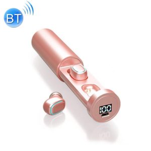 C1 Bluetooth 5.0 TWS Circular Chimney Touch Digital Display True Wireless Bluetooth Earphone with Charging Box(Pink) (OEM)