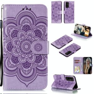 For Huawei Honor 30 Pro Mandala Embossing Pattern Horizontal Flip PU Leather Case with Holder & Card Slots & Walle & Lanyard(Purple) (OEM)