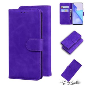 For OnePlus 9 Skin Feel Pure Color Flip Leather Phone Case(Purple) (OEM)