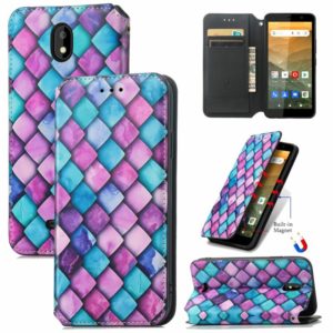 For Vodafone Smart E11 CaseNeo Colorful Magnetic Leather Case with Holder & Card Slot & Wallet(Purple Scales) (OEM)