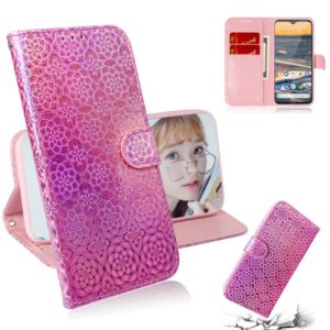 For Nokia 5.3 Solid Color Colorful Magnetic Buckle Horizontal Flip PU Leather Case with Holder & Card Slots & Wallet & Lanyard(Pink) (OEM)