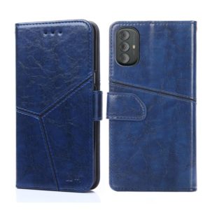 For Motorola Moto G Power 2022 Geometric Stitching Horizontal Flip Leather Phone Case(Blue) (OEM)