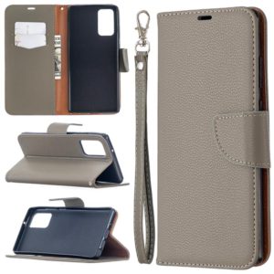For Samsung Galaxy Note20 Litchi Texture Pure Color Horizontal Flip Leather Case with Holder & Card Slots & Wallet & Lanyard(Grey) (OEM)