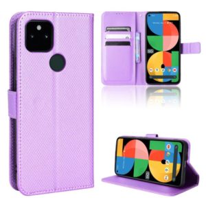 For Google Pixel 5a 5G Diamond Texture Leather Phone Case(Purple) (OEM)