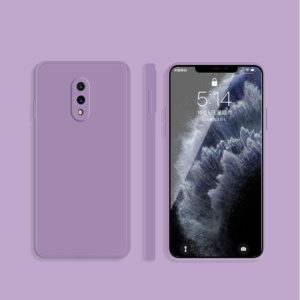 For OnePlus 7 Solid Color Imitation Liquid Silicone Straight Edge Dropproof Full Coverage Protective Case(Purple) (OEM)