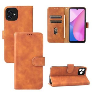 For Blackview Oscal C20 Solid Color Skin Feel Magnetic Buckle Horizontal Flip PU Phone Case(Brown) (OEM)
