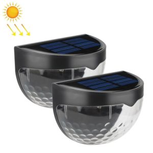 2 PCS LED Solar Wall Light Outdoor Semicircular Fence Garden Lawn Light (OEM)