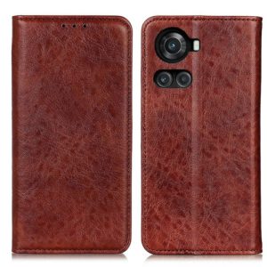 For OnePlus ACE/10R Magnetic Crazy Horse Texture Horizontal Flip Leather Phone Case(Brown) (OEM)
