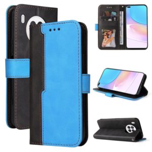 For Huawei nova 8i / Honor 50 Lite 5G Business Stitching-Color Horizontal Flip PU Leather Phone Case(Blue) (OEM)