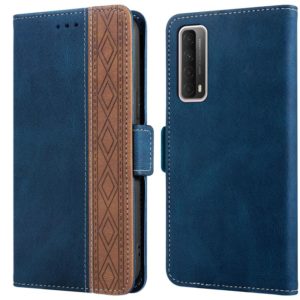 For Huawei P smart 2021 Stitching Side-Magnetic RFID Leather Phone Case(Royal Blue) (OEM)