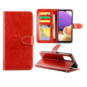 For Samsung Galaxy A32 5G Crazy Horse Texture Leather Horizontal Flip Protective Case with Holder & Card Slots & Wallet & Photo Frame(Brown) (OEM)