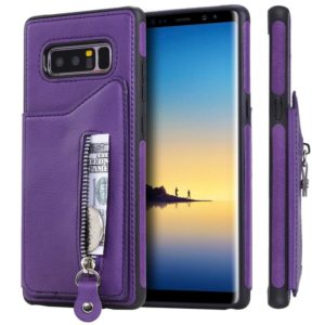 For Galaxy Note 8 Solid Color Double Buckle Zipper Shockproof Protective Case(Purple) (OEM)