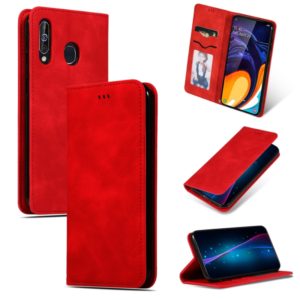 Retro Skin Feel Business Magnetic Horizontal Flip Leather Case for Galaxy A60 / M40(Red) (OEM)
