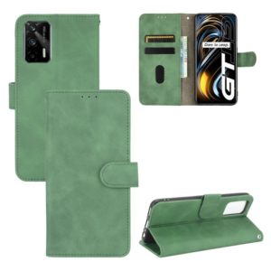For OPPO Realme GT 5G Solid Color Skin Feel Magnetic Buckle Horizontal Flip PU Leather Case with Holder & Card Slots & Wallet(Green) (OEM)