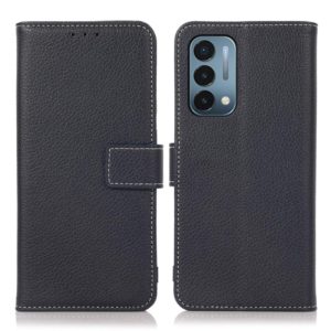 For OnePlus Nord N200 Litchi Texture PU + TPU Horizontal Flip Leather Case with Holder & Card Slots & Wallet(Dark Blue) (OEM)