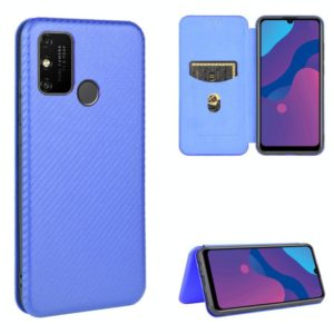 For Huawei Honor Play 9A Carbon Fiber Texture Horizontal Flip TPU + PC + PU Leather Case with Card Slot(Blue) (OEM)