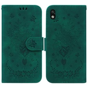 For Sony Xperia Ace III Butterfly Rose Embossed Leather Phone Case(Green) (OEM)