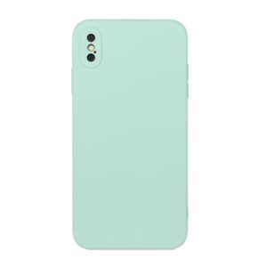 For iPhone X / XS Straight Edge Solid Color TPU Shockproof Case(Light Cyan) (OEM)
