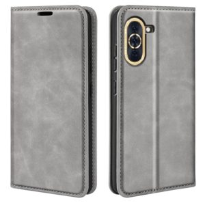 For Huawei Nova 10 Retro-skin Magnetic Suction Leather Phone Case(Grey) (OEM)