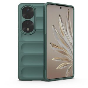 For Honor 70 Pro 5G Magic Shield TPU + Flannel Phone Case(Dark Green) (OEM)