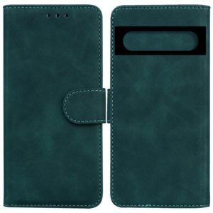 For Google Pixel 7 Pro 5G Skin Feel Pure Color Flip Leather Phone Case(Green) (OEM)
