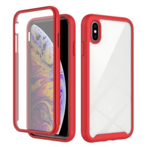 For iPhone XS Max Starry Sky Solid Color Series Shockproof PC + TPU Case with PET Film(Red) (OEM)