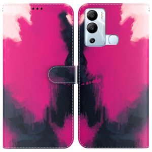 For Infinix Hot 12i Watercolor Pattern Horizontal Flip Leather Phone Case(Berry Color) (OEM)