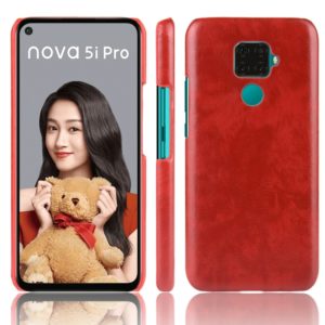 Shockproof Litchi Texture PC + PU Case For Huawei Nova 5i Pro / Mate 30 Lite(Red) (OEM)
