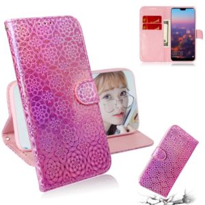 For Huawei P20 Solid Color Colorful Magnetic Buckle Horizontal Flip PU Leather Case with Holder & Card Slots & Wallet & Lanyard(Pink) (OEM)