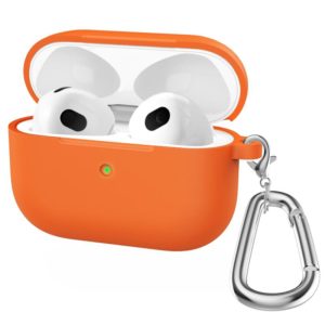 Thicken Silicone Round Bottom Earphone Protective Case with Hook For AirPods 3(Orange) (OEM)