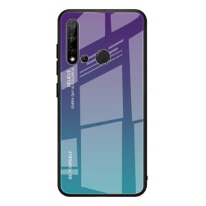 For Huawei Nova 5i / P20 Lite 2019 Gradient Color Glass Case(Purple) (OEM)
