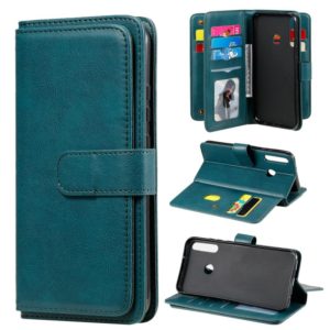 For Huawei P40 Lite E Multifunctional Magnetic Copper Buckle Horizontal Flip Solid Color Leather Case with 10 Card Slots & Wallet & Holder & Photo Frame(Dark Green) (OEM)