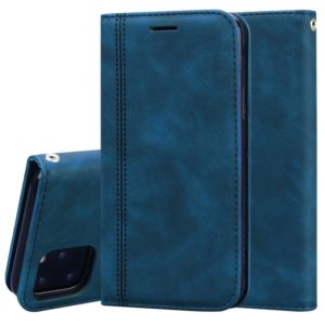 For iPhone 11 Pro Max Frosted Business Magnetic Horizontal Flip PU Leather Case with Holder & Card Slot & Lanyard(Blue) (OEM)