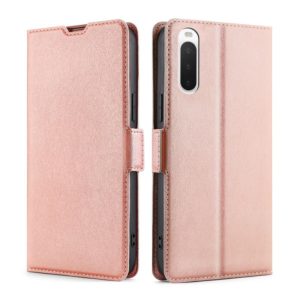 For Sony Xperia 10 IV Ultra-thin Voltage Side Buckle Flip Leather Case(Rose Gold) (OEM)